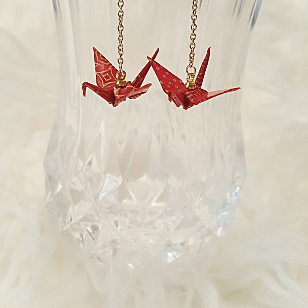 Origami Crane Earrings